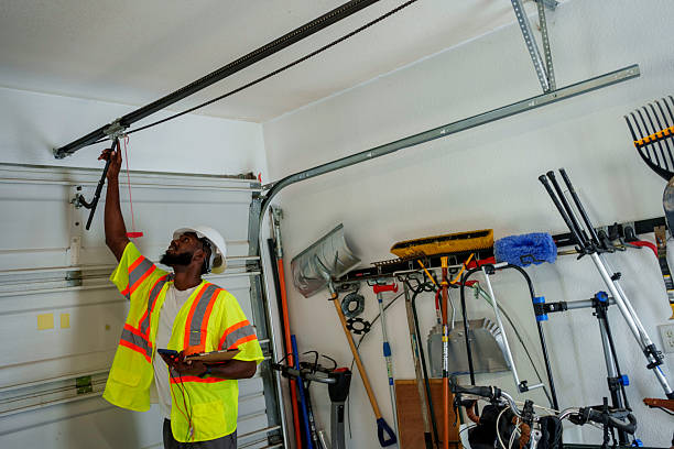 Professional Garage Door Panel Replacement technician working in Universal City, TX